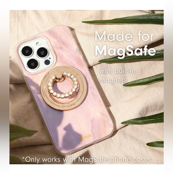 Sonix iPhone 14 plus Rainbow Hearts MagSafe Case & Gold Finger Ring Stand Holder - Picture 8 of 9